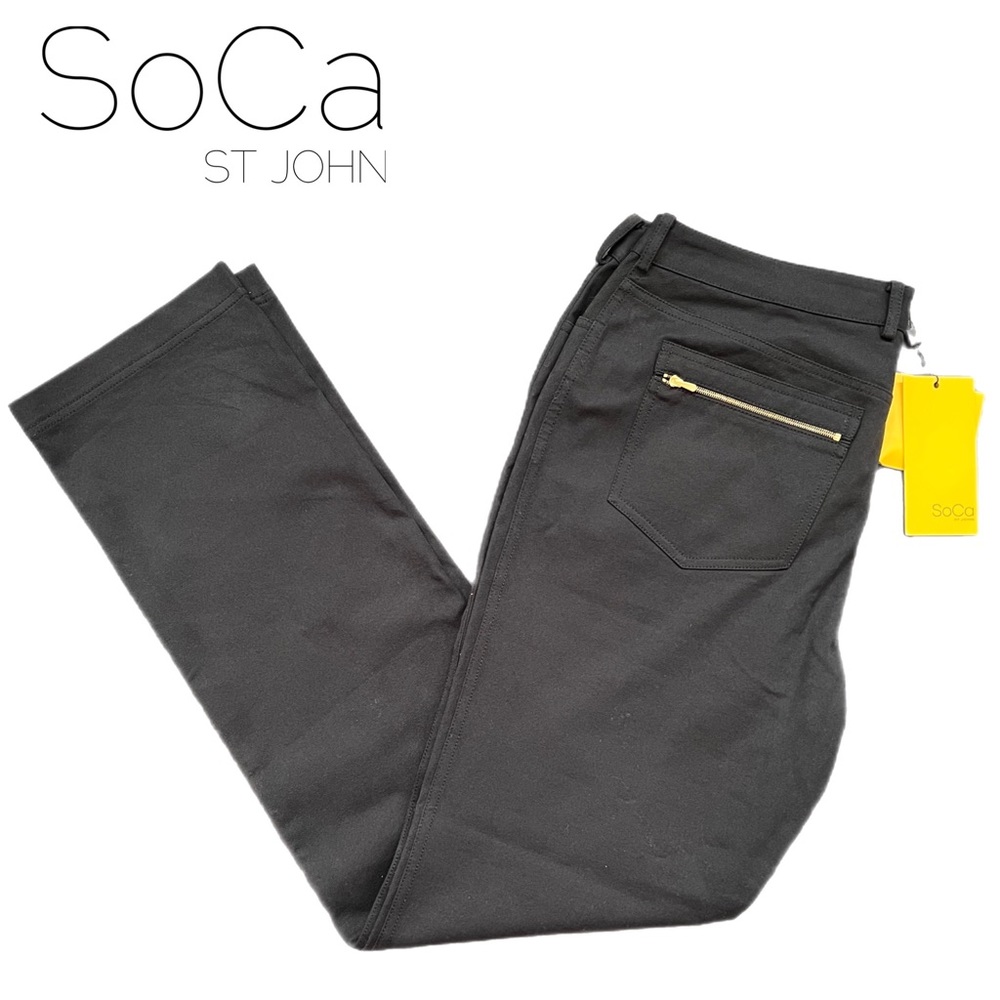 NEW ! St John SOCA Stretchy Skinny Black Pants - Sz 12